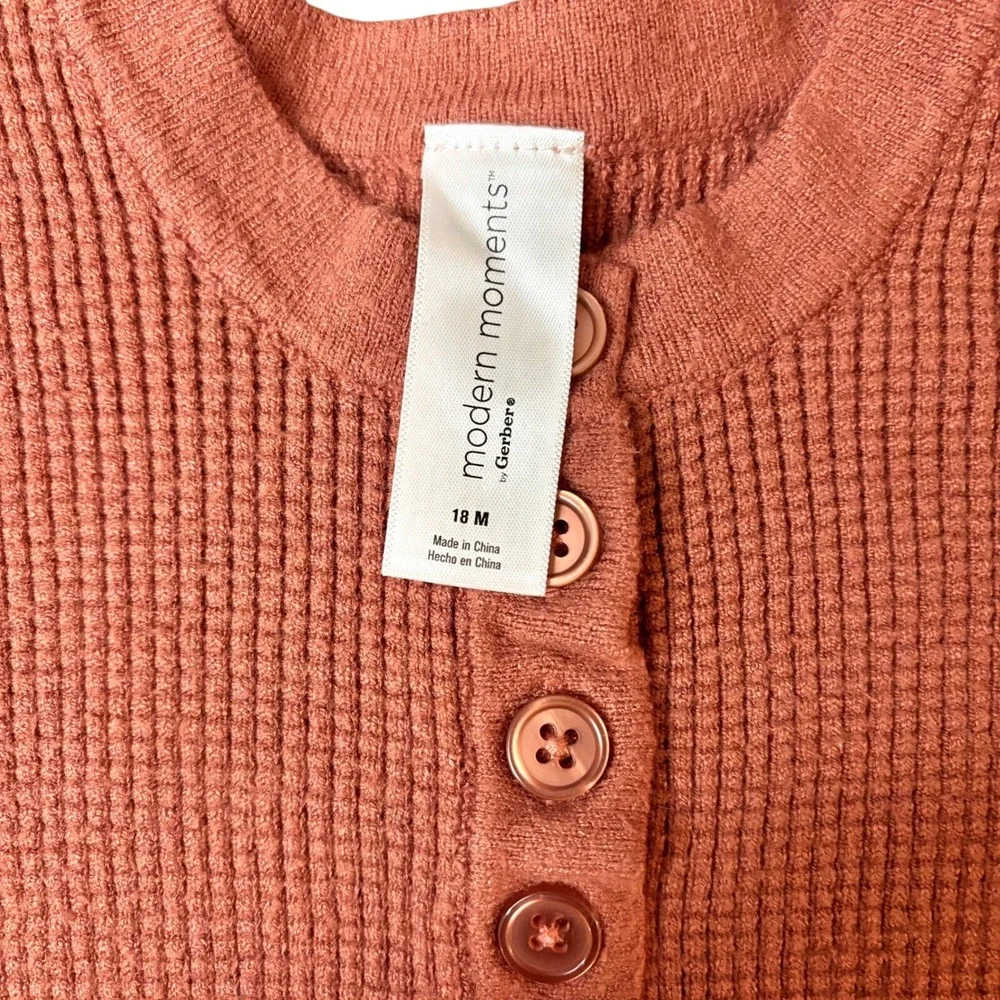 Modern Moments Toddler Henley Sweater‎ & Wide-Leg Pant Stretch 2-Piece Set 18m
